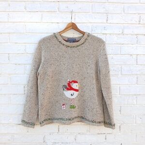 Northern Isles Wool Blend Crewneck Pullover Bird